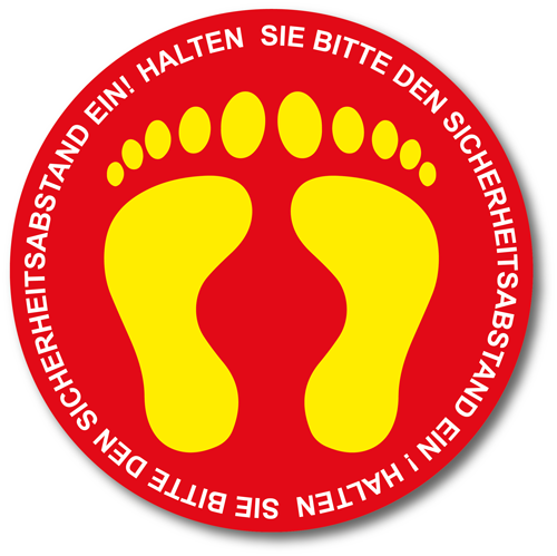 Bodenaufkleber-40x40cm-rund_Abstand-einhalten Bodenaufkleber-40x40cm-rund_Abstand-einhalten